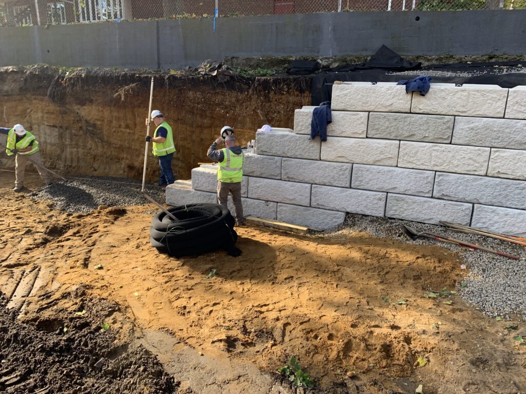 Retaining Wall installation - Newton MA