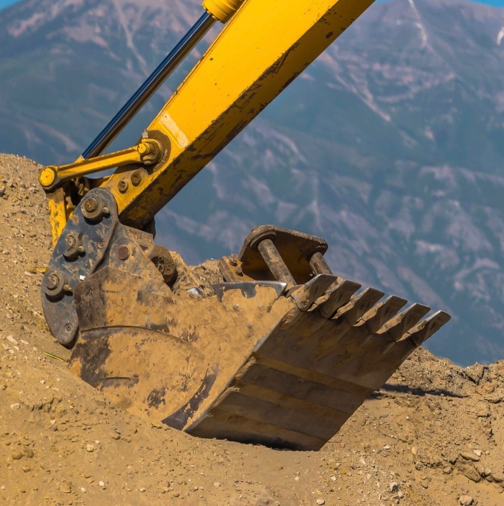 excavation of soil for removal from contaminated site starting site work for new development