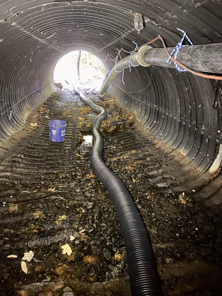 confined space tunnel for debris removal and cleaning 