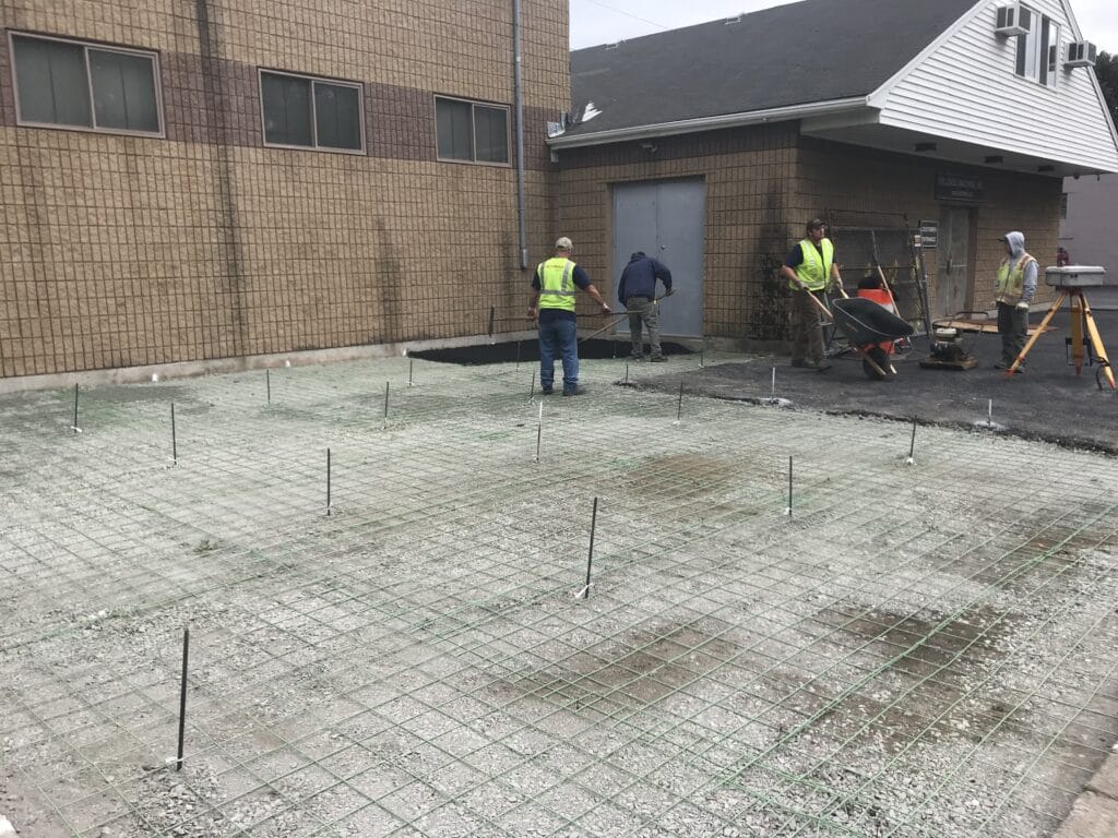 site work ma: concrete reinforcement for cement pad and loading dock installation Burlington MA