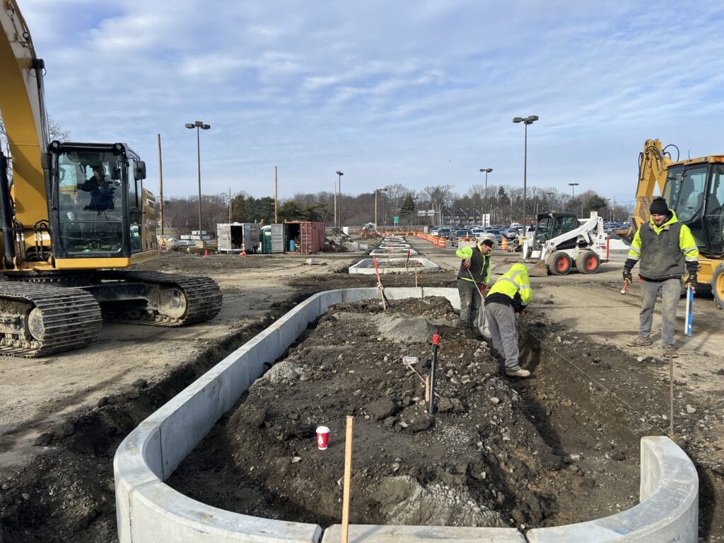 installation of curbs for a new retail development in Danvers MA