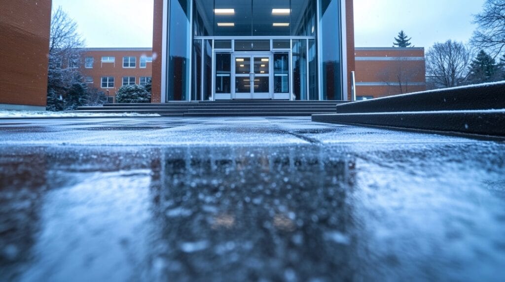 Black ice on commercial property and side walks