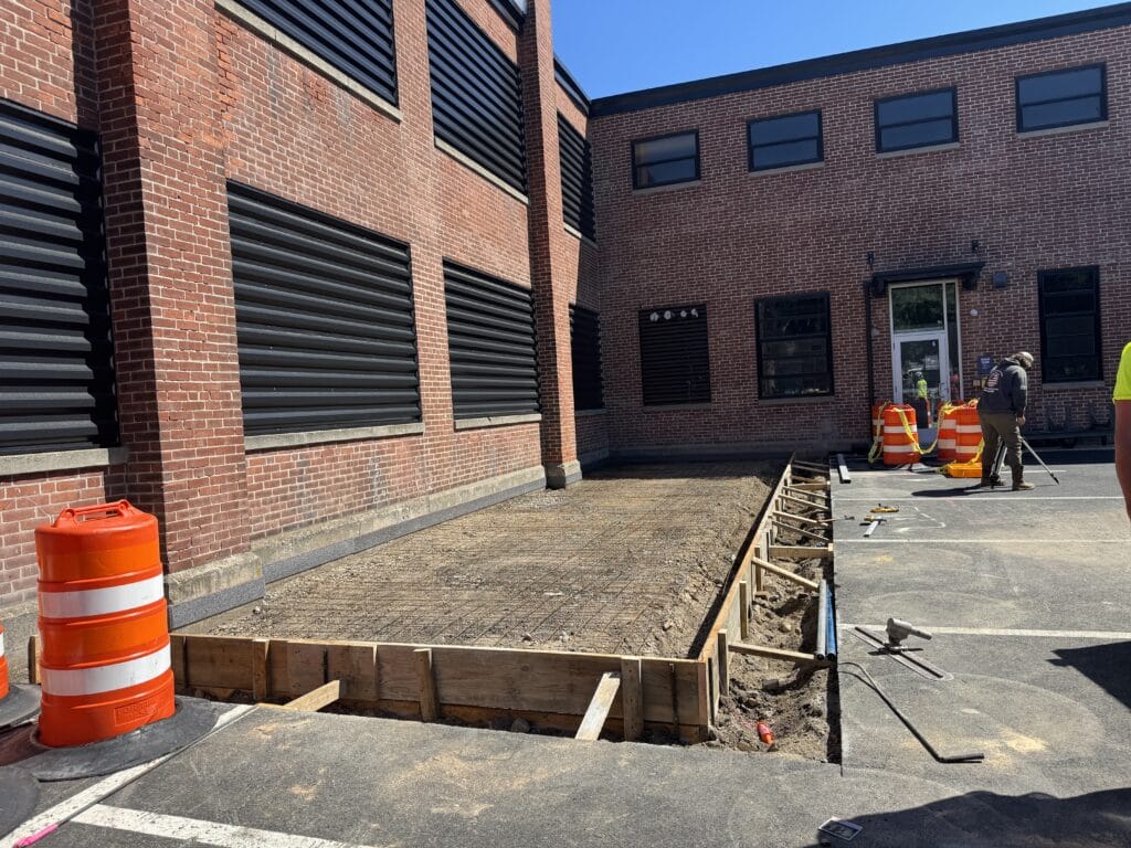 concrete form for environmental remediation pad 