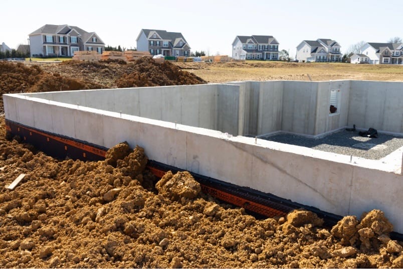 foundation properly graded new development Massachusetts