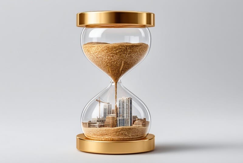hour glass with sand pouring through