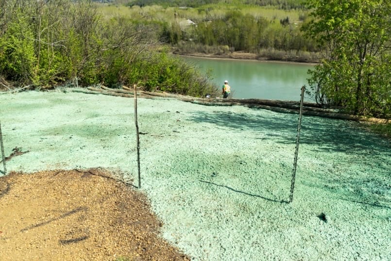 excavation project near wetlands fully permitted and inspected with erosion control measures