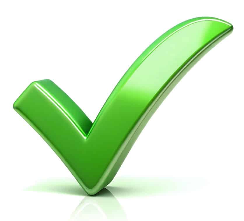 green checkmark for a valid title V inspection good for 2 years, three with pumping documentation 