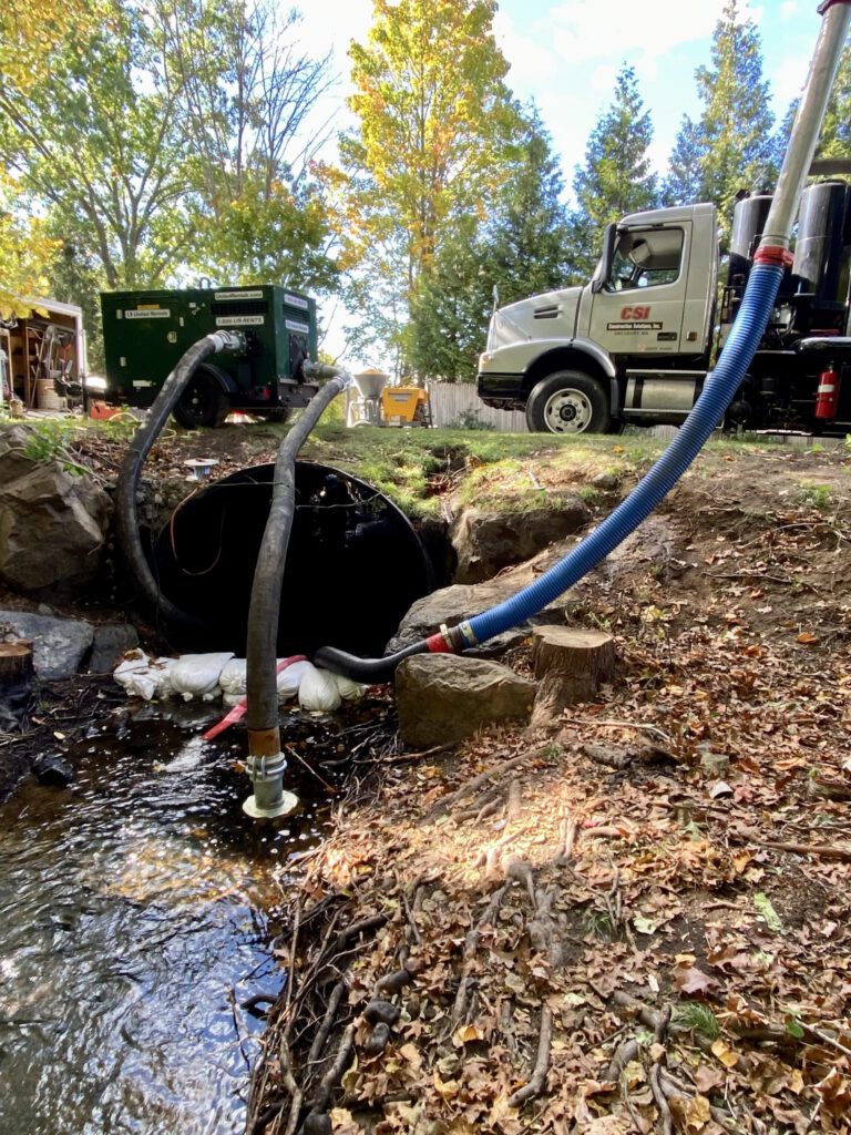 vac truck cleaning storm drains in southern Maine