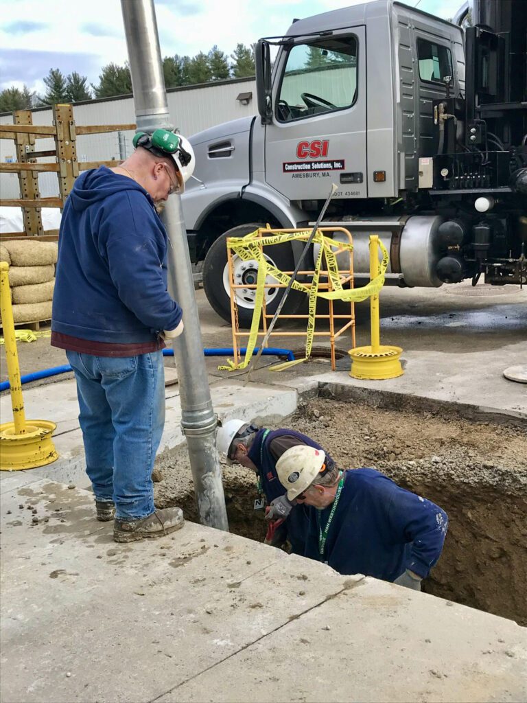 Construction safety  during Hydro Excavation with vac truck in  MA