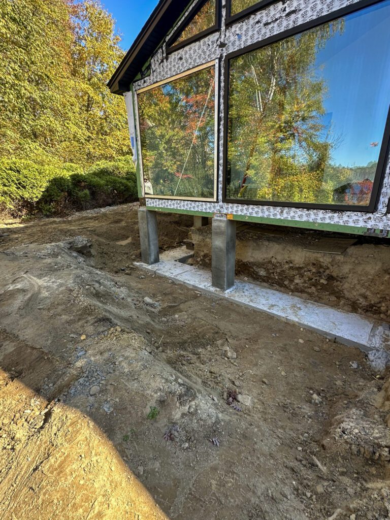 support pillars in place for foundation underpin