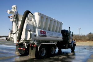 Vacuum truck headed out to work in MA