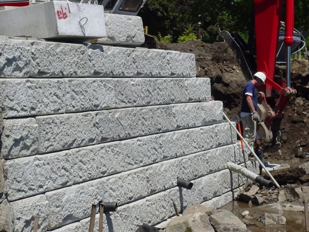 replacement of failing seawall in Amesbury MA
