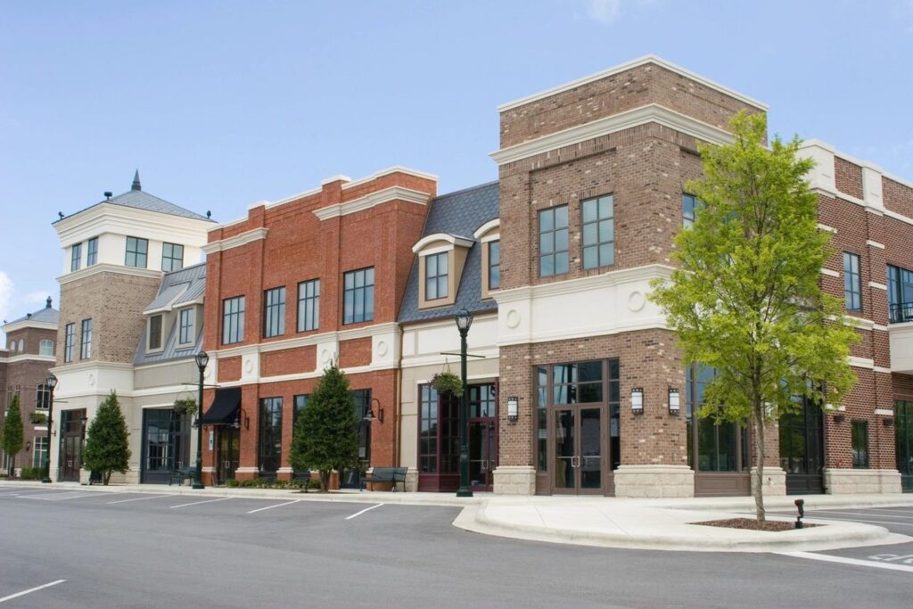 retail plaza parking lot