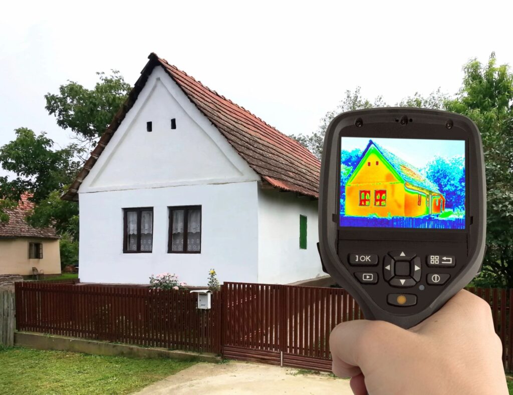 thermal heat detector  measuring house
