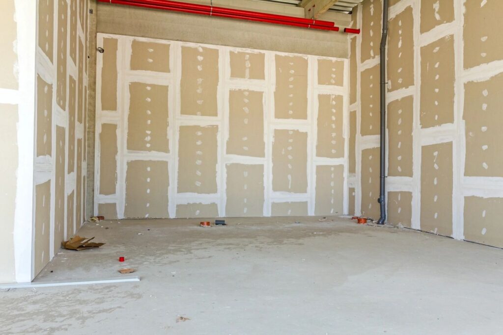 framing and drywall going up in new office space