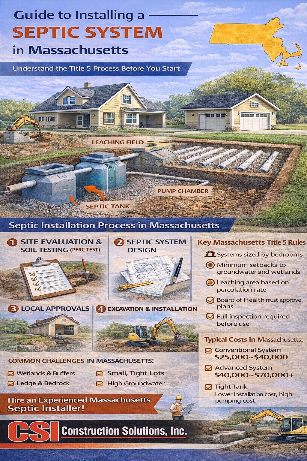 Installing a Septic System in Massachusetts | CSI | MA, NH & ME