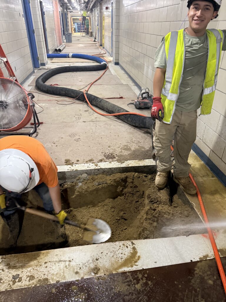 dirt floor indoor excavation 